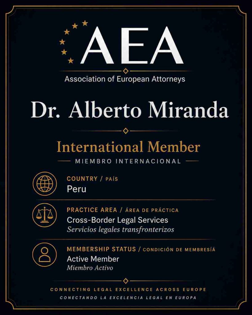 Alberto Miranda, abogado miembro de la Asociación Europea de Abogados (AEA), especializada en redes de abogados internacionales