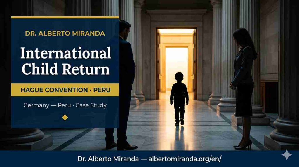 International child return under The Hague Convention in Peru — Dr. Alberto Miranda, Peruvian attorney Lima Peru — Germany Peru case