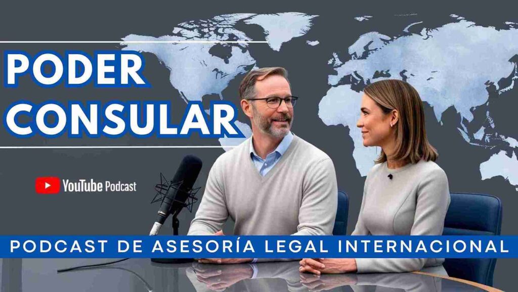 Podcast sobre poder consular en Perú con enfoque en trámites internacionales y asesoría legal.