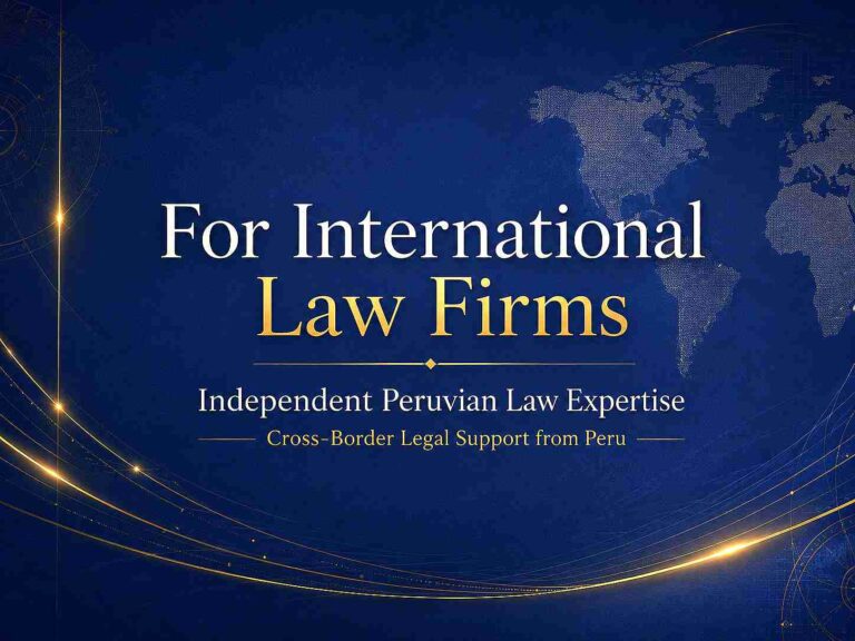 Independent Peruvian law expert providing court-ready legal opinions for international law firms and foreign court proceedings.
