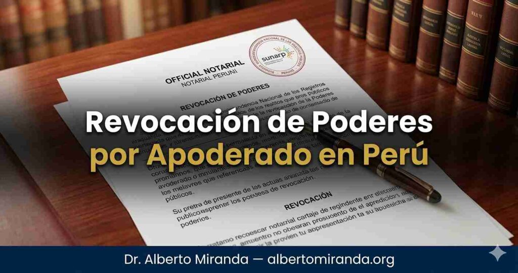 Escritura pública de revocación de poderes ante notaría en Perú — Dr. Alberto Miranda, abogado especializado en poderes consulares y registros públicos SUNARP