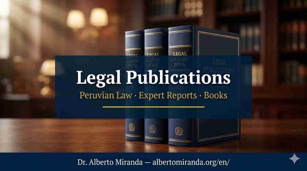 Legal publications and Peruvian law expert books by Dr. Alberto Miranda