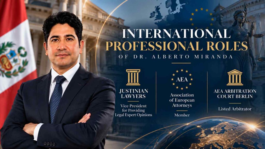 Dr. Alberto Miranda — Vice President for Providing Legal Expert Opinions at Justinian Lawyers, AEA member and Listed Arbitrator — AEA Arbitration Court Berlin.